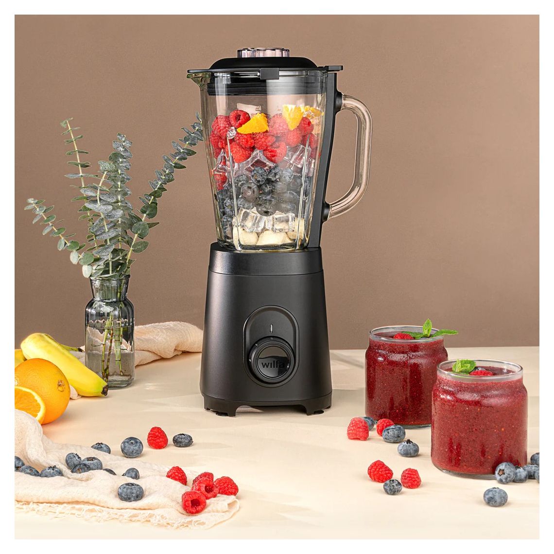 DBL-1200B 1,5 l Standmixer 5 Geschwindigkeiten 1200 W (Schwarz, Transparent) 