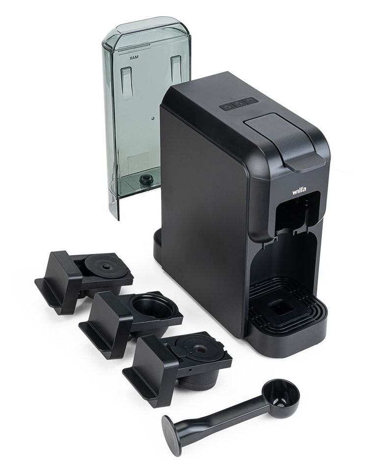 MMA1T-TC15 Volo Multi Mini Kaffeekapsel, Gemahlener Kaffee Maschine  (Schwarz) 