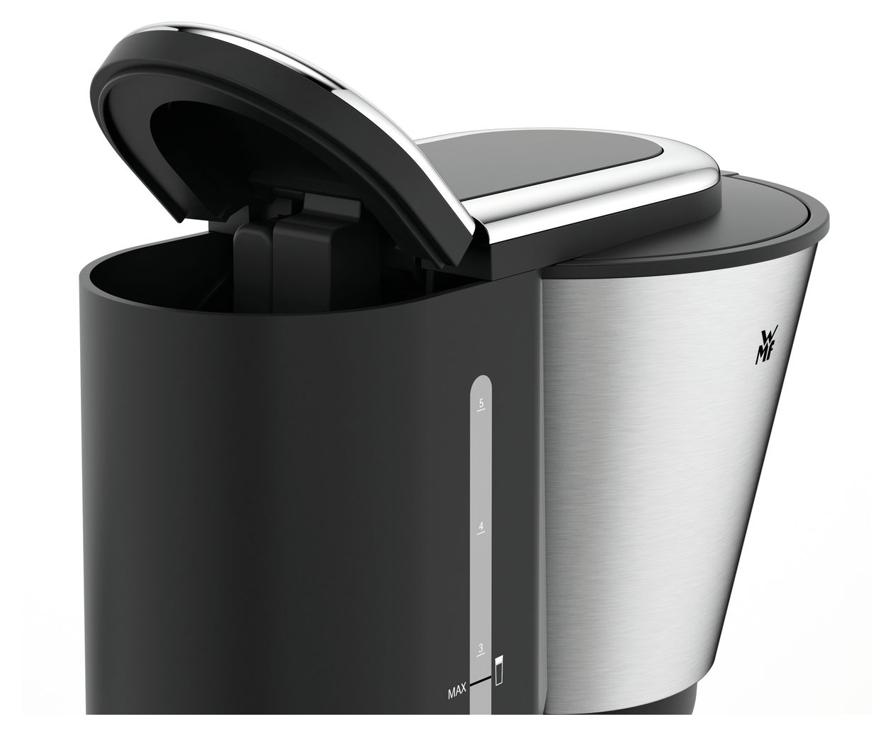 KÜCHENminis Aroma Thermo to go 5 Tassen Filterkaffeemaschine 0,6 l  (Schwarz, Chrom) 