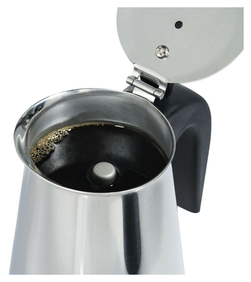 111230 Espressokocher für 6 Tassen Filterkaffeemaschine  (Schwarz, Silber) 