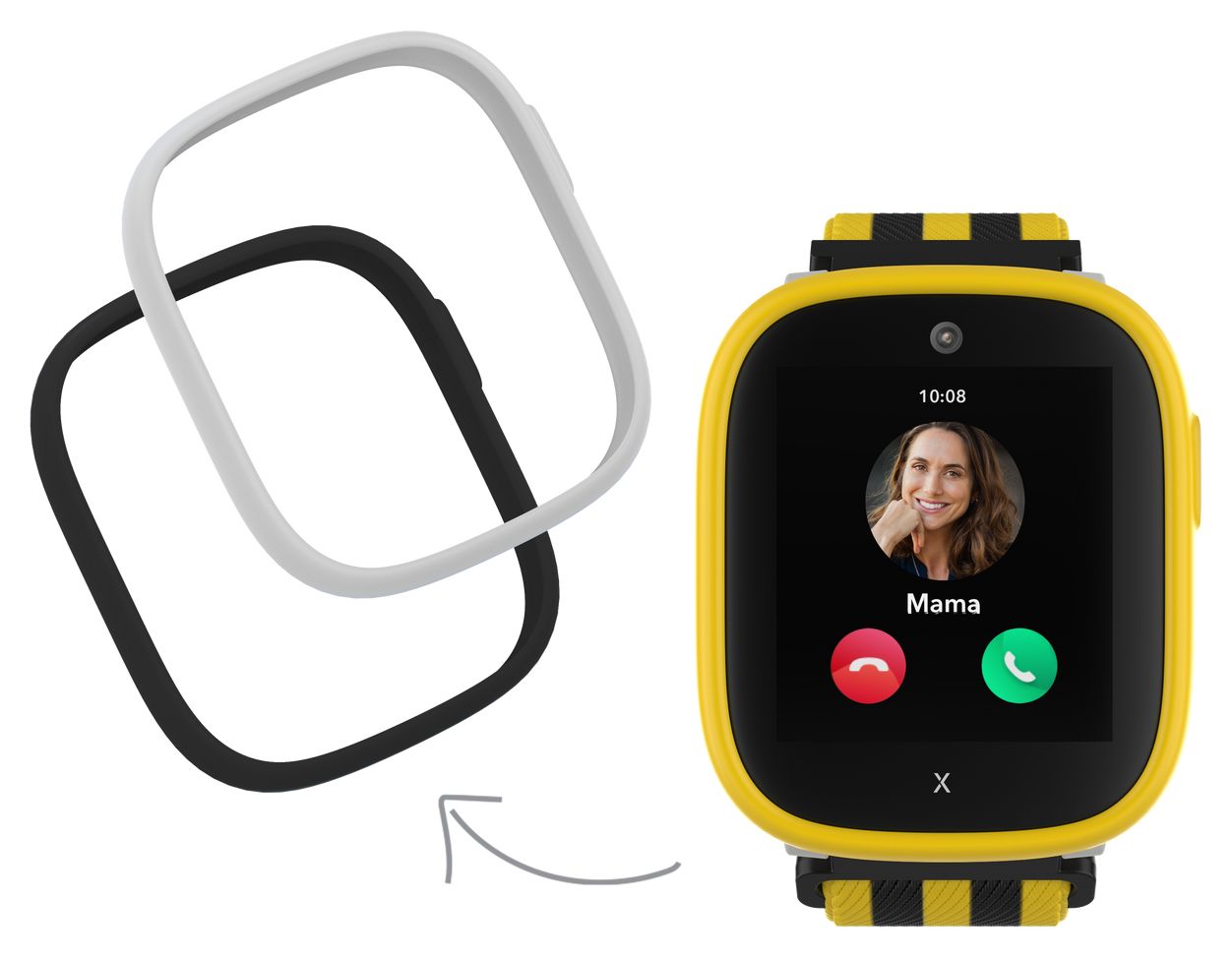 X6Play BVB-Edition Digital Smartwatch Rechteckig IP68 72 h 4G  (Gelb, Schwarz) 