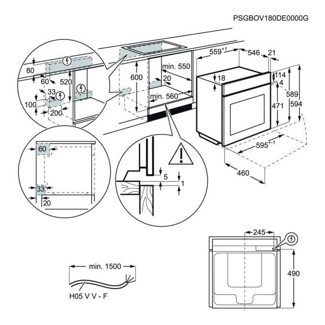 FXHS25B67 (OU5PE40AK+TX64IC00CT+TR1LFV) Herdset groß AutoClean mit 60 cm Induktions Kochfeld 