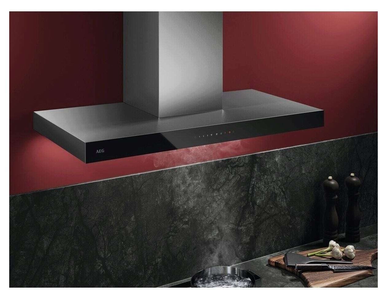 GB67D91HL Abluft/Umluft Dunstabzugshaube/Esse Wand 90 cm (Schwarz, Edelstahl) 