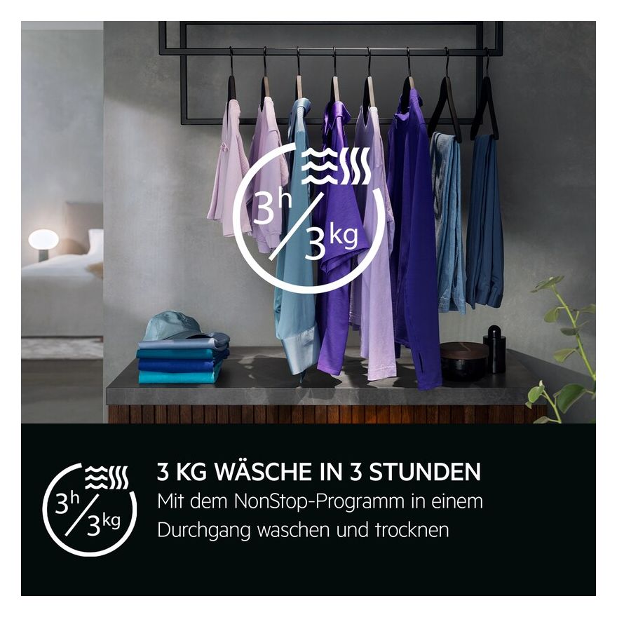 Serie 9000 LWR9W81609 10 kg 6 kg Wärmepumpen Waschtrockner 1600 U/min 