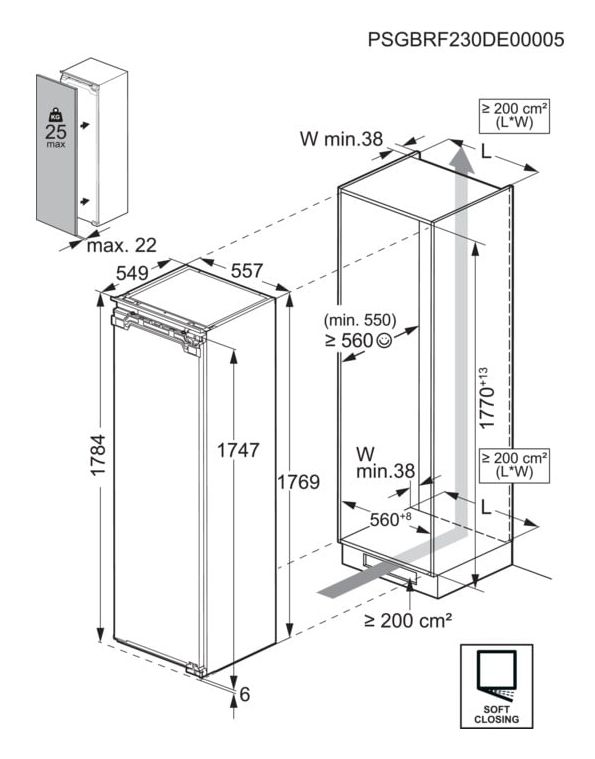 TB7NA181DC 212 l Einbau Gefrierschrank 189 kWh Jahr NoFrost 