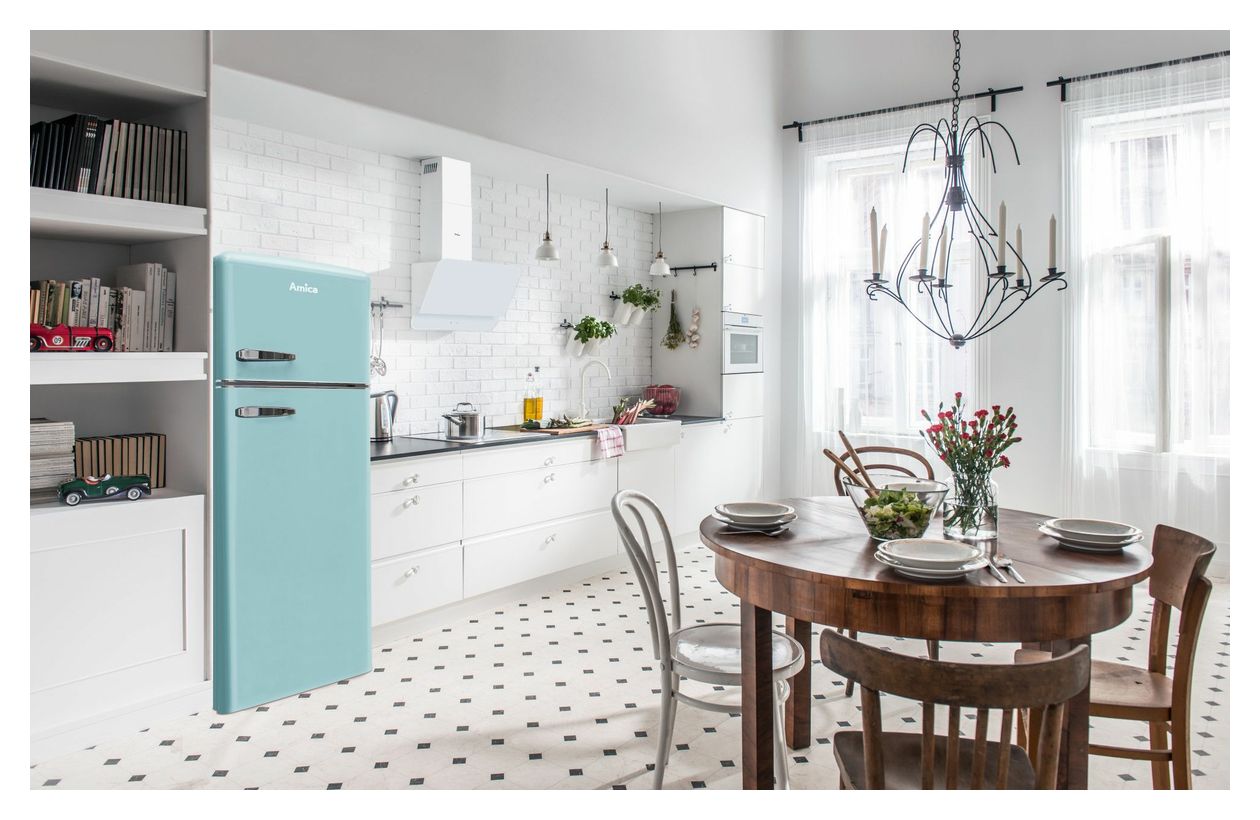 DTR374190T 162 l / 44 l Kühl-Gefrierkombi freistehend 144 kWh Jahr  (Türkis) 