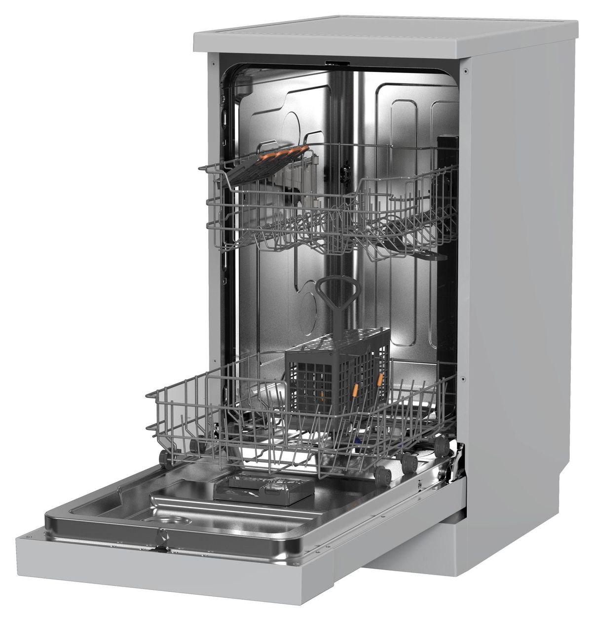 GSP 539 460 45 cm Geschirrspüler freistehend leise 11 Maßgedecke aquaStop Funktion (Silber) 