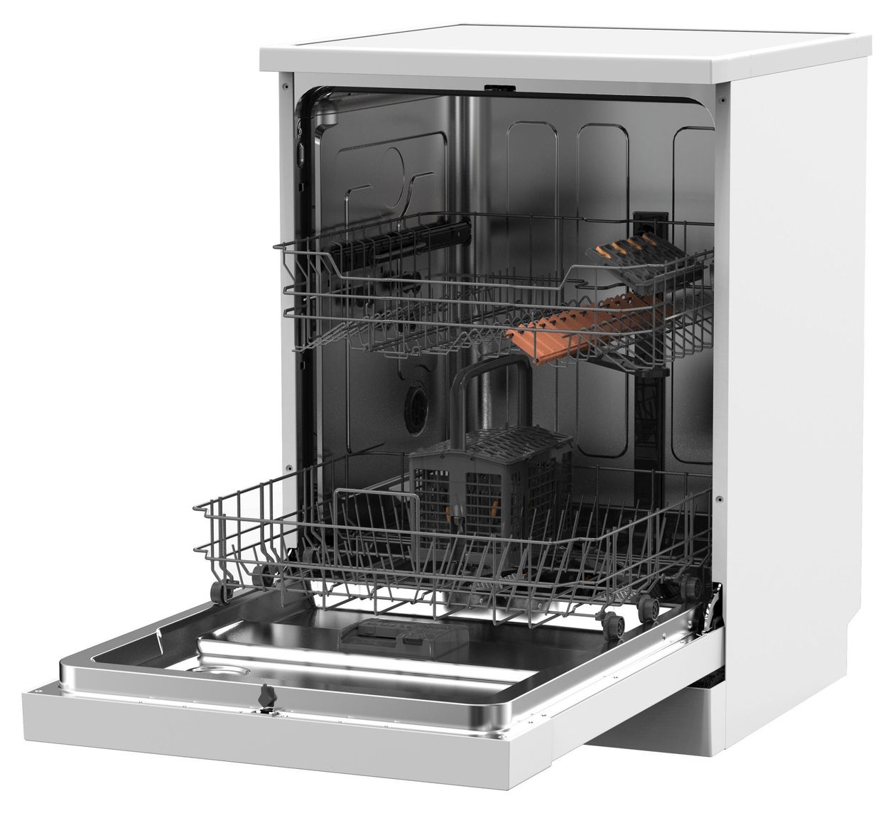 GSP 543 450 W 60 cm Geschirrspüler freistehend leise 13 Maßgedecke aquaStop Funktion Mini Active (Weiß) 