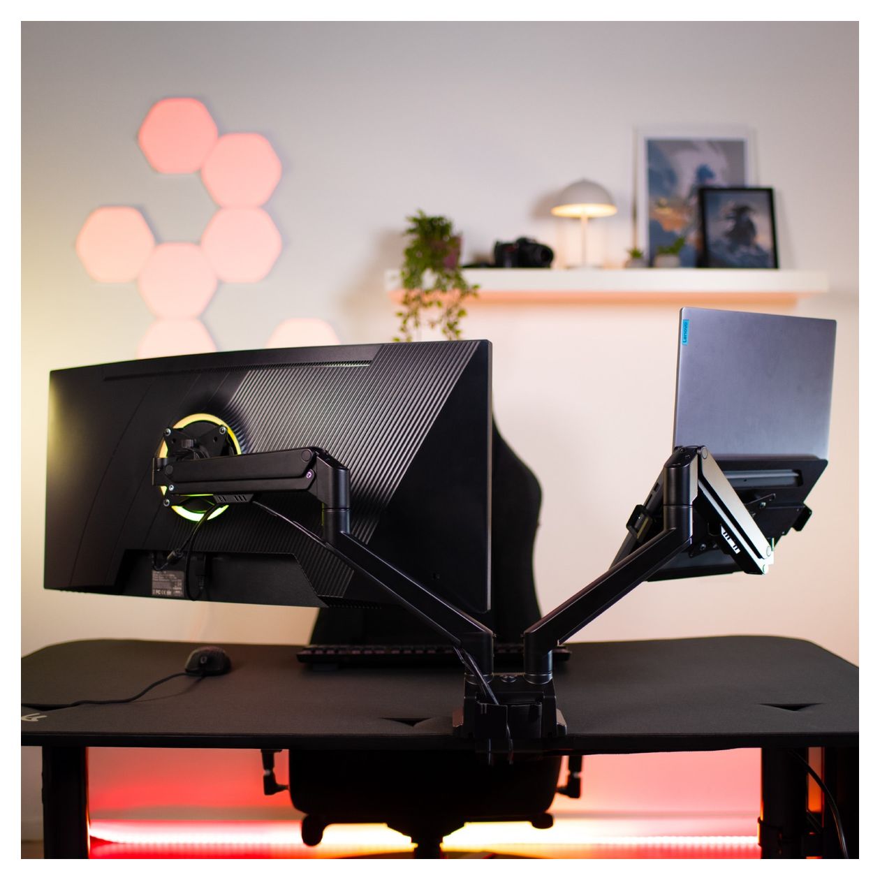 Alzare Neo Duo Monitorarm bis 18 kg  (Schwarz) 