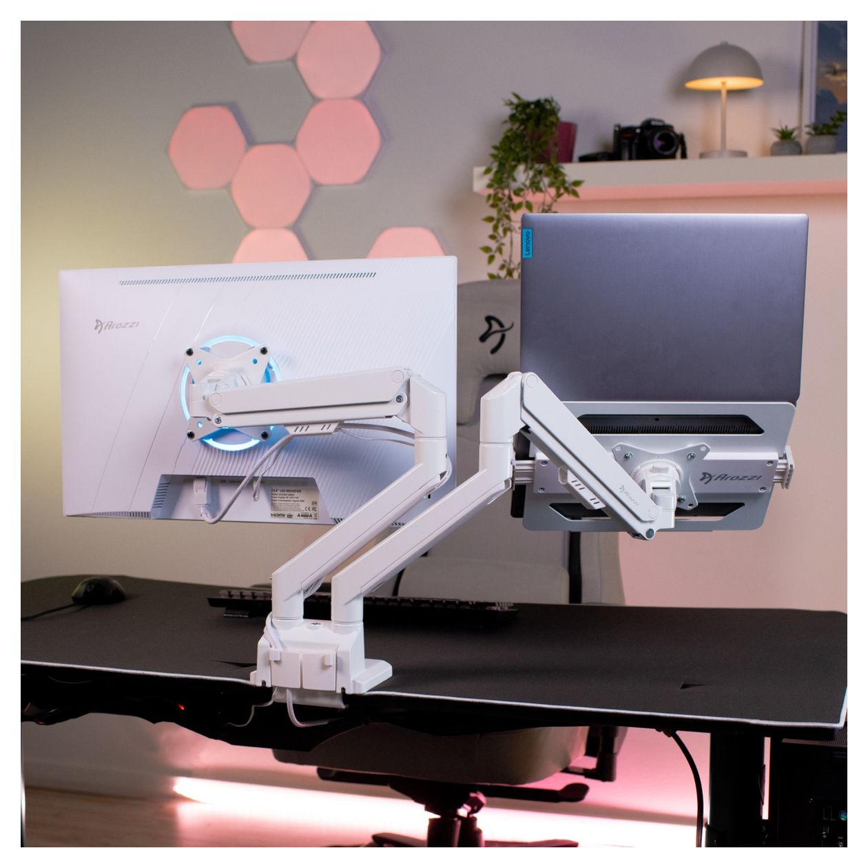 Alzare Neo Duo Monitorarm bis 18 kg  (Weiß) 