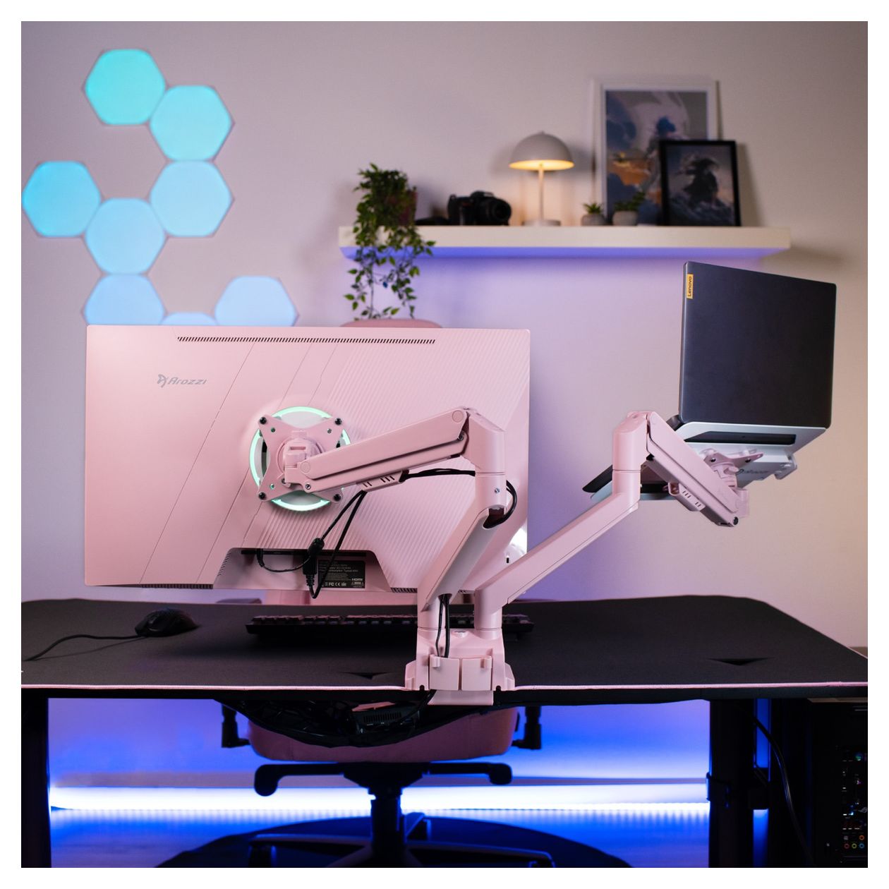 Alzare Neo Duo Monitorarm bis 18 kg  (Pink) 