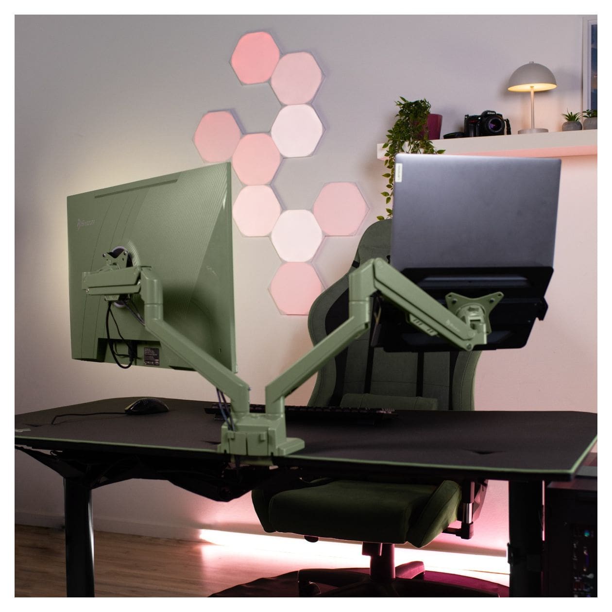 Alzare Neo Duo Monitorarm bis 18 kg  (Grün) 