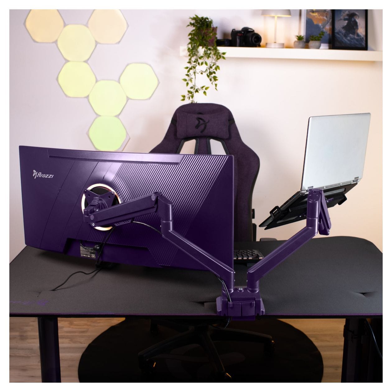 Alzare Neo Duo Monitorarm bis 18 kg  (Violett) 