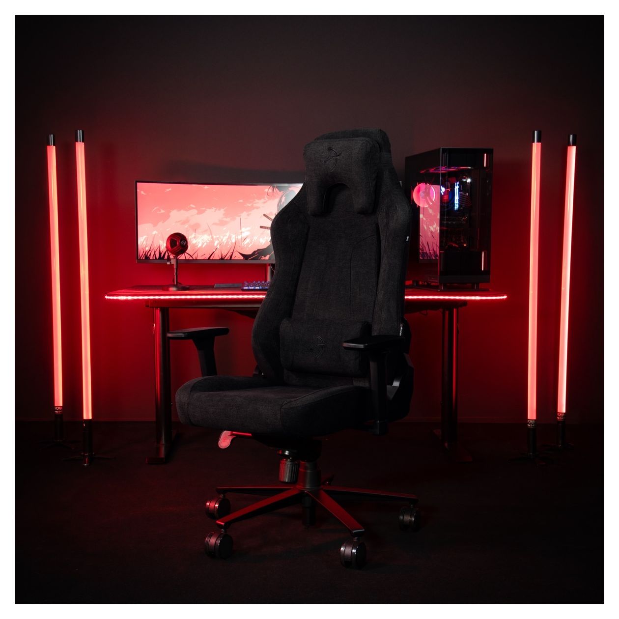 Vernazza Soft Fabric Gamingstuhl bis 145 kg (Schwarz) 