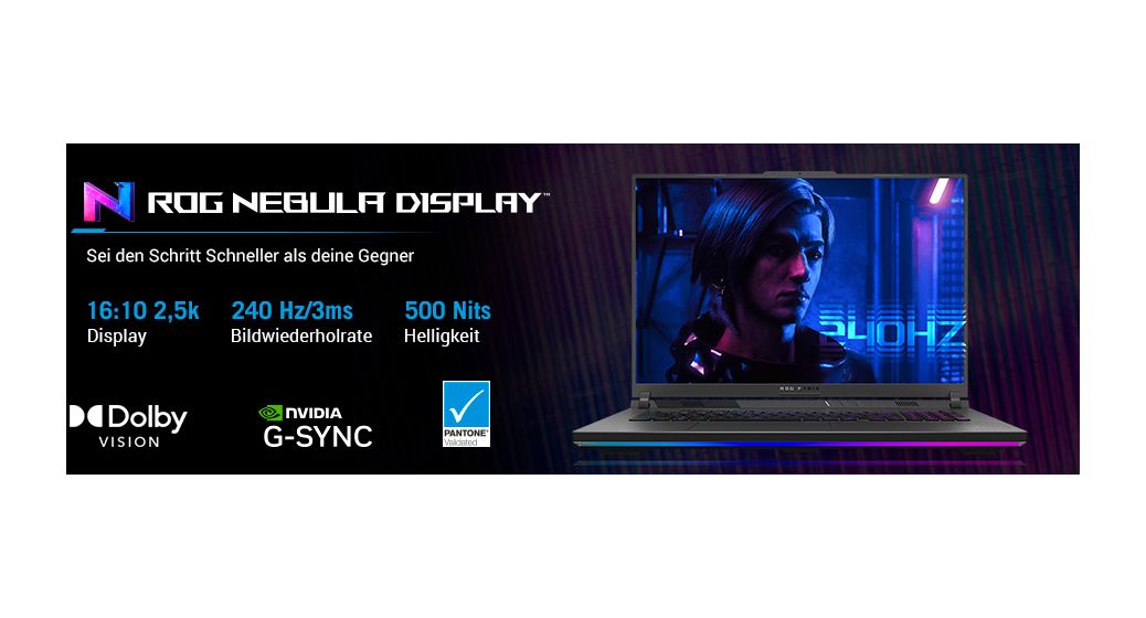 ROG Strix G814PM-S9010W WQXGA Notebook 45,7 cm (18 Zoll) 2560 x 1600 Pixel 32 GB Ram 1 TB SSD Windows 11 Home AMD Ryzen 9 max. 5,3 GHz NVIDIA GeForce RTX 5060  (Grau) 