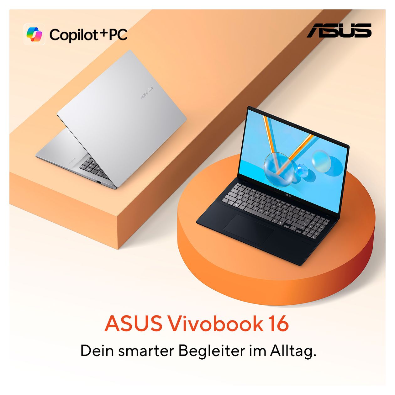 Vivobook M1607KA-MB172W Copilot+ PC WUXGA Notebook 40,6 cm (16 Zoll) 1920 x 1200 Pixel 1 TB SSD Windows 11 Home AMD Ryzen 5 max. 4,5 GHz  (Silber) 