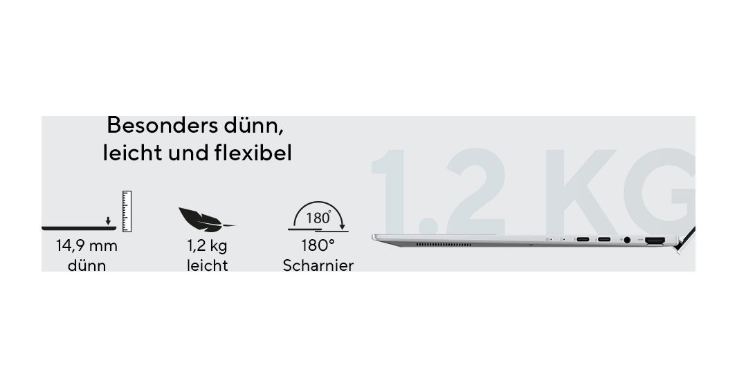 Zenbook 14 UX3405CA-QD1302W WUXGA Notebook 35,6 cm (14 Zoll) 1920 x 1200 Pixel 1 TB SSD Windows 11 Home Intel Core Ultra 7 max. 5,1 GHz  (Silber) 