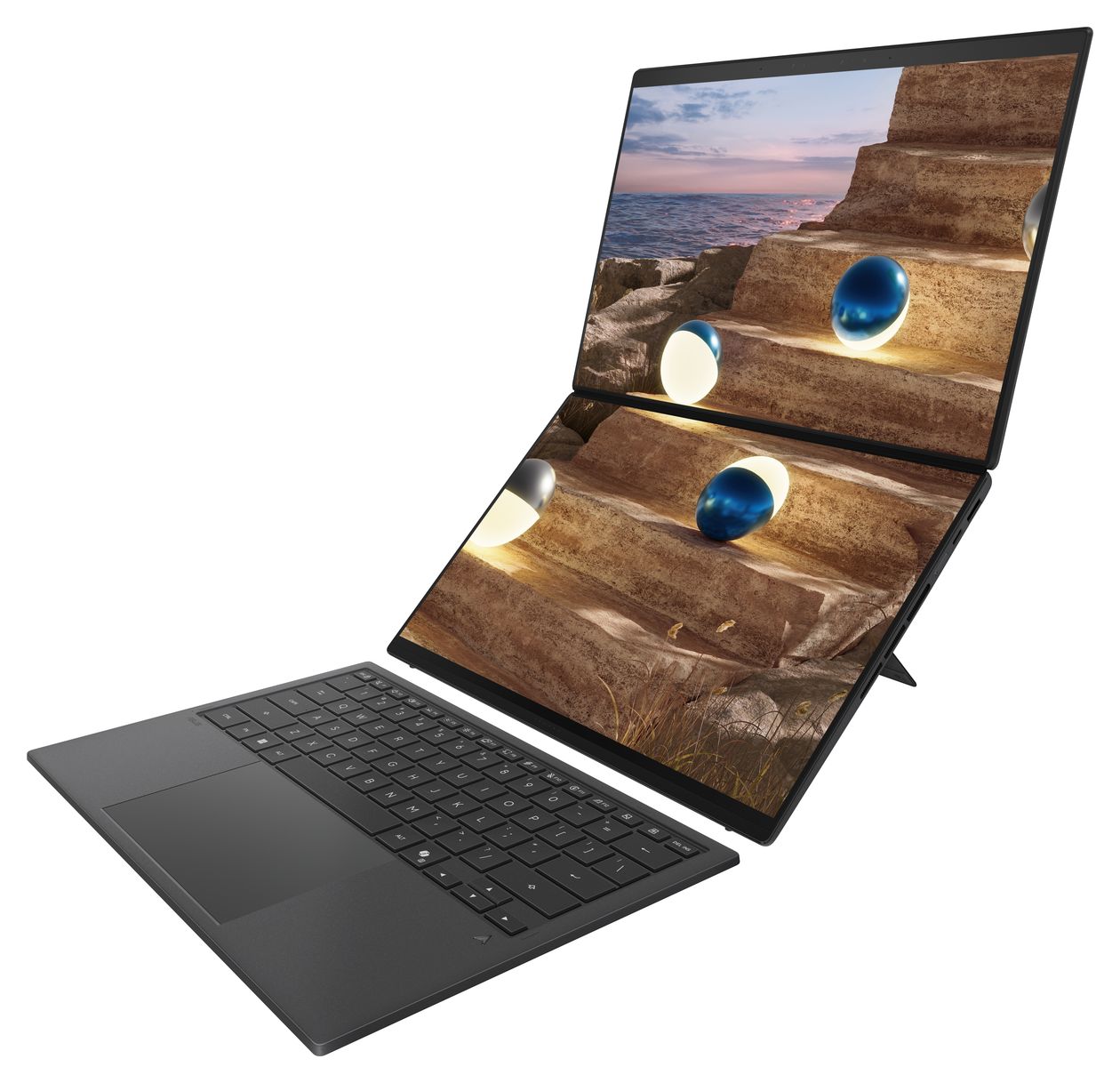 Zenbook Duo UX8407AA-SN469X 2K Ultra HD Notebook 35,6 cm (14 Zoll) 2880 x 1800 Pixel 1 TB SSD Windows 11 Pro Intel Core Ultra 9 max. 4,9 GHz  (Grau) 