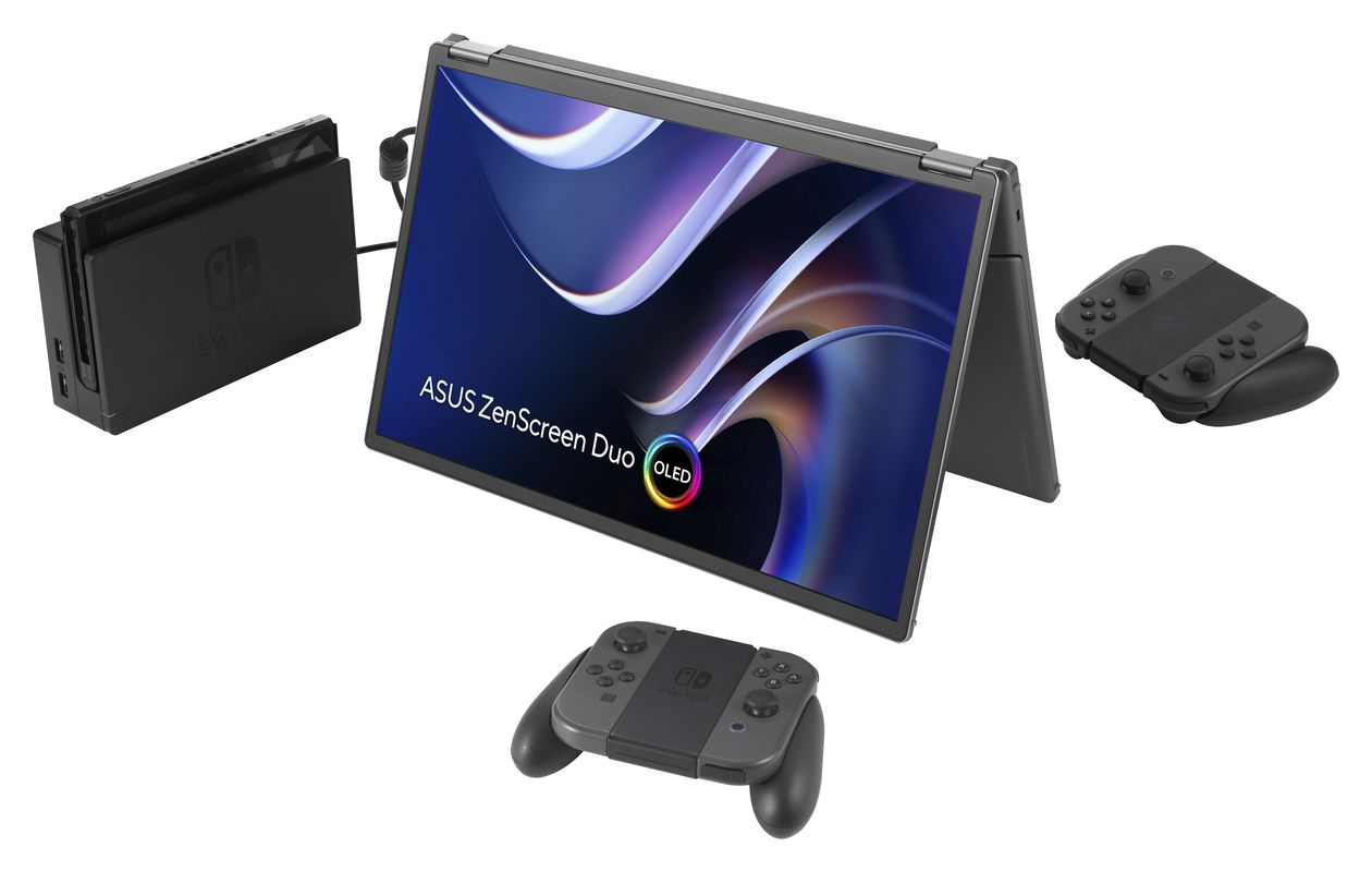 ZenScreen Duo OLED MQ149CD WUXGA Monitor 35,6 cm (14 Zoll) 16:10 1 ms 400 cd/m²  (Silber) 