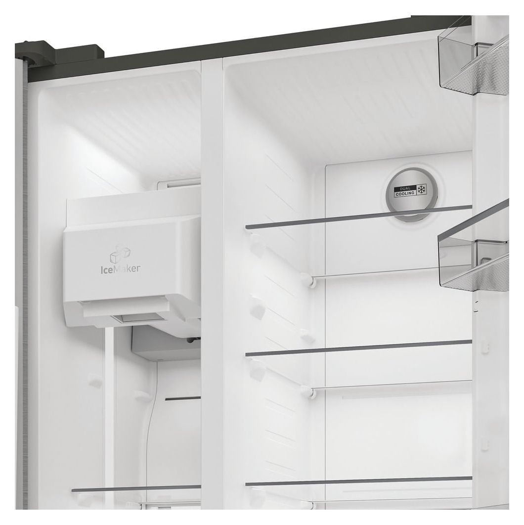 SBSIWE90 Side-by-Side Kühl-/ Gefrierkombination 375 l / 203 l 328 kWh NoFrost 1790 mm x 910 mm  (Schwarz) 