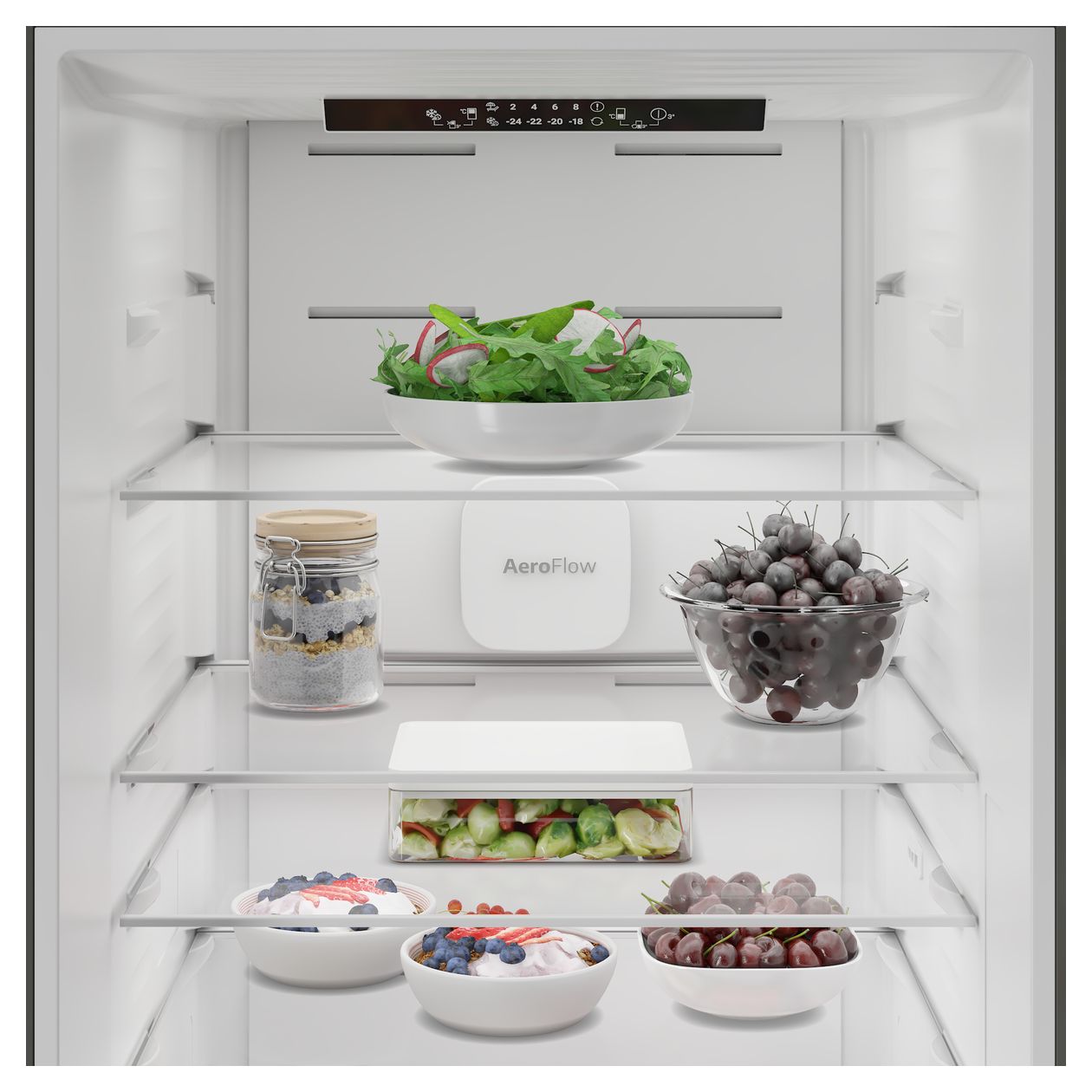 B5RCNA376HXB 252 l / 118 l Kühl-Gefrierkombi freistehend NoFrost 207 kWh Jahr  (Silber) 