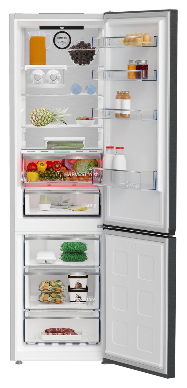 B5RCNA406LXBRW 249 l / 106 l Kühl-Gefrierkombi freistehend NoFrost 170 kWh Jahr  (Grau) 