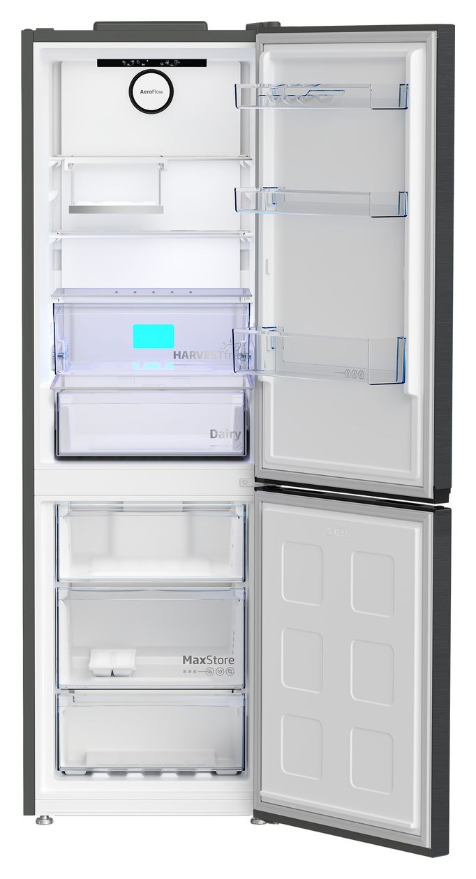 B7RCNE367HG 210 l / 106 l Kühl-Gefrierkombi freistehend NoFrost 136 kWh Jahr  (Grau) 