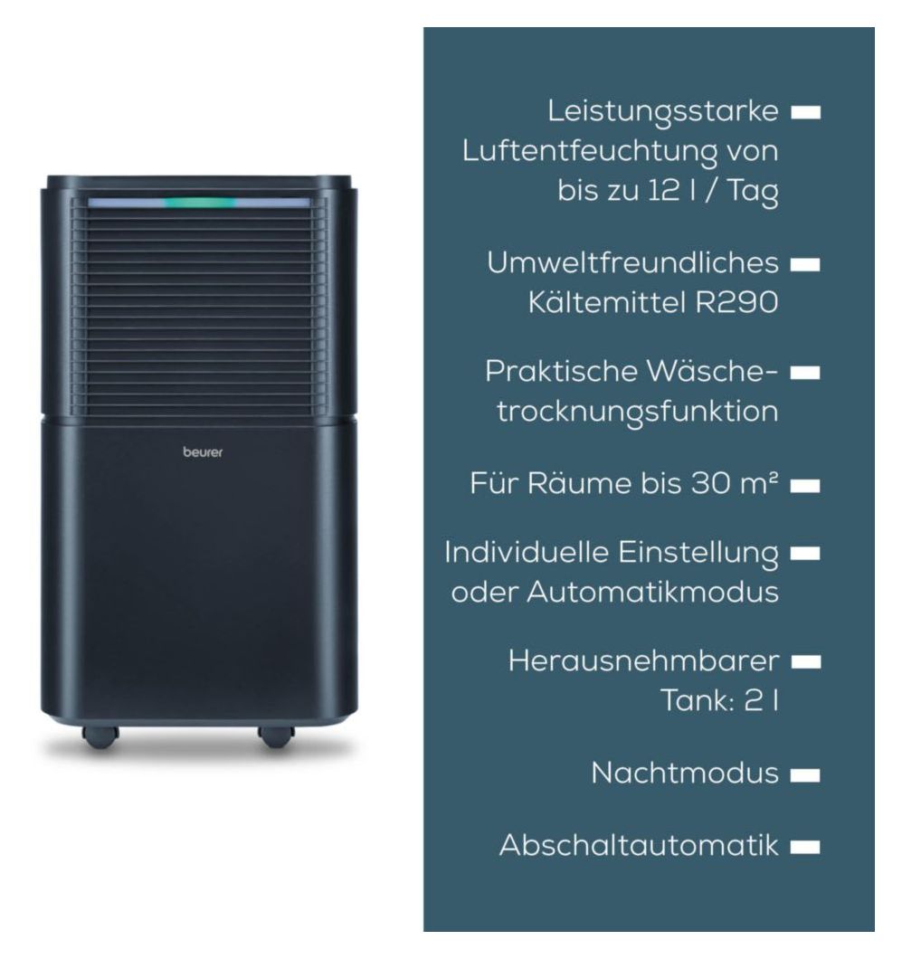 LE150 Luftentfeuchter 2,0 l Tank 