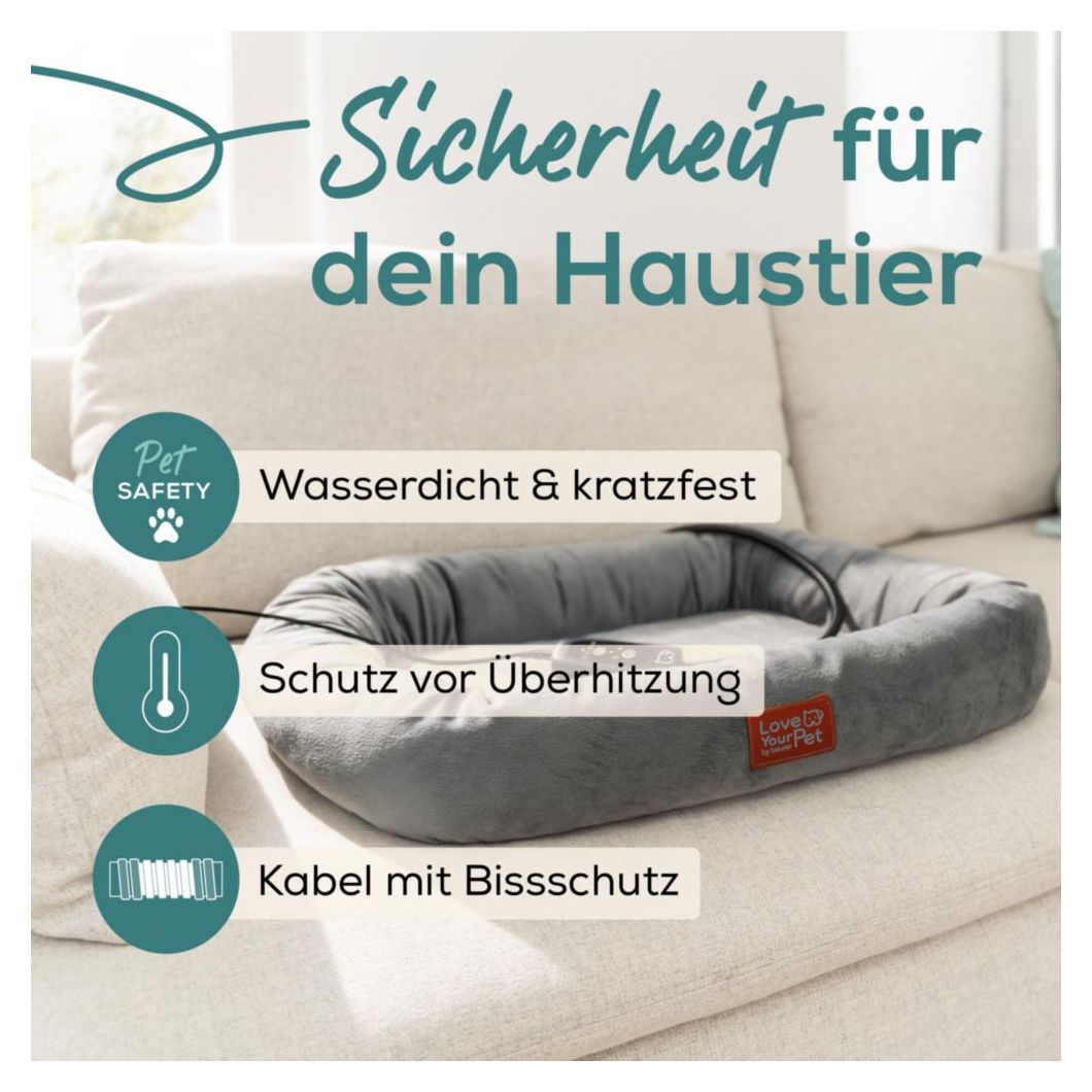 PP250 Kira Wärmebett für Katze & Hunde  (Grau) 