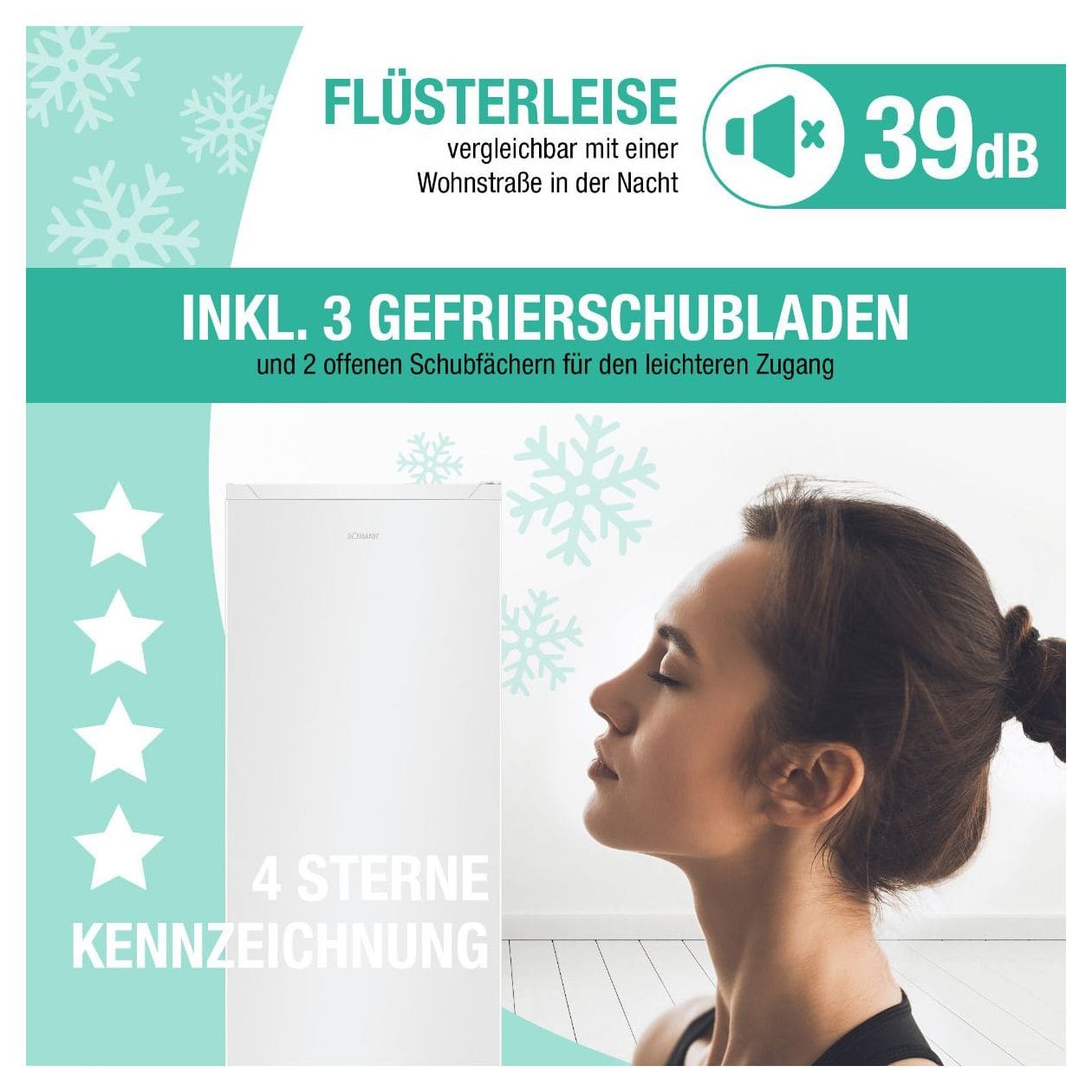 GS7343 161 l Gefrierschrank 166 kWh Jahr NoFrost  (Weiß) 