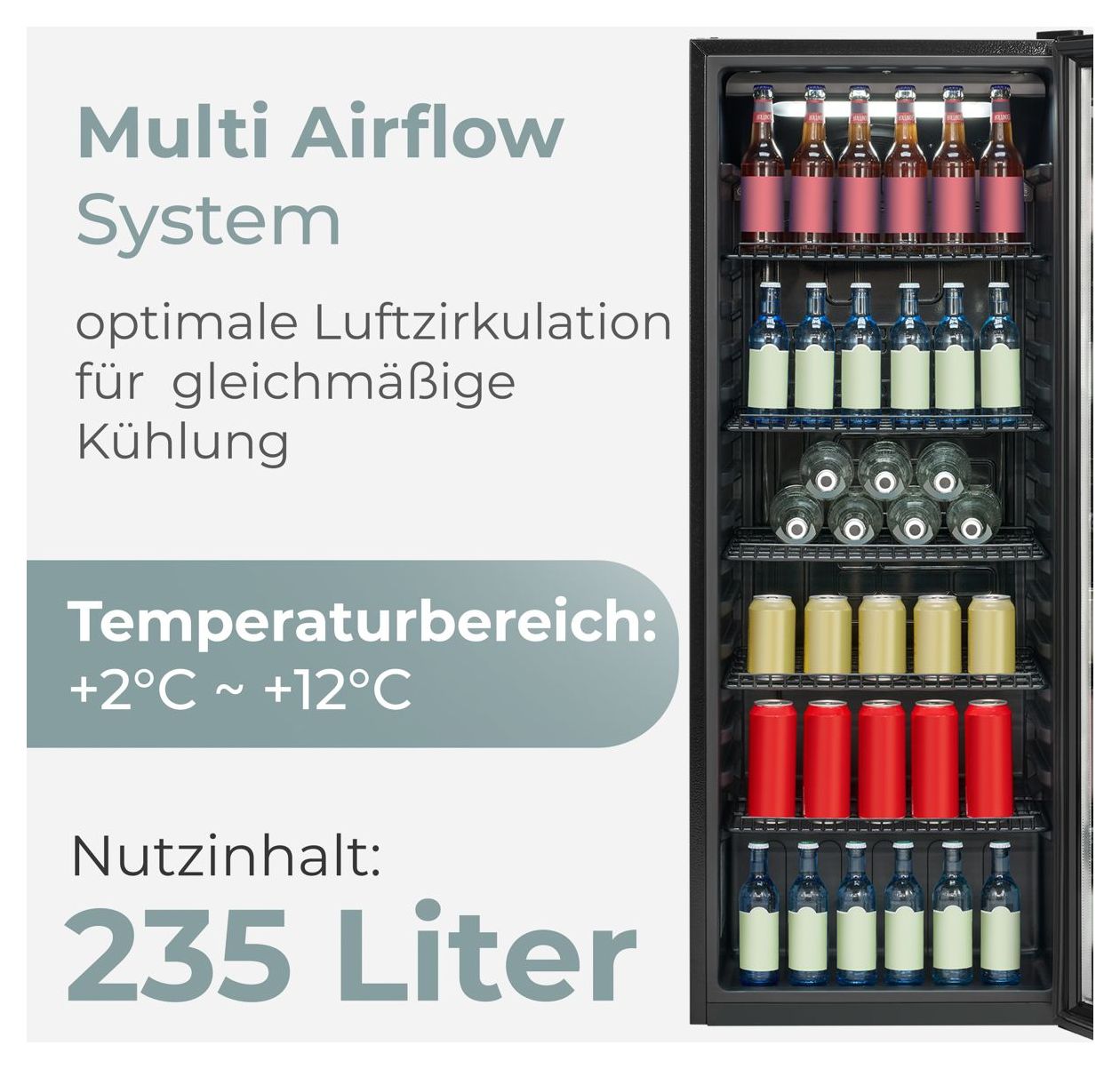 KSG7292 235 l Kühlschrank freistehend EEK: C 433 kWh Jahr  (Schwarz) 