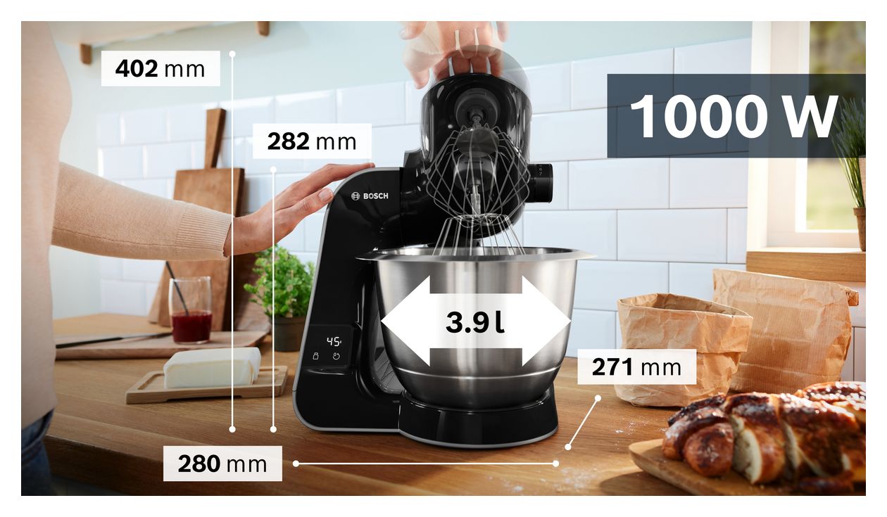 MUM5XC4E 1000 W Küchenmaschine 3,9 l mit Waage  (Schwarz) 