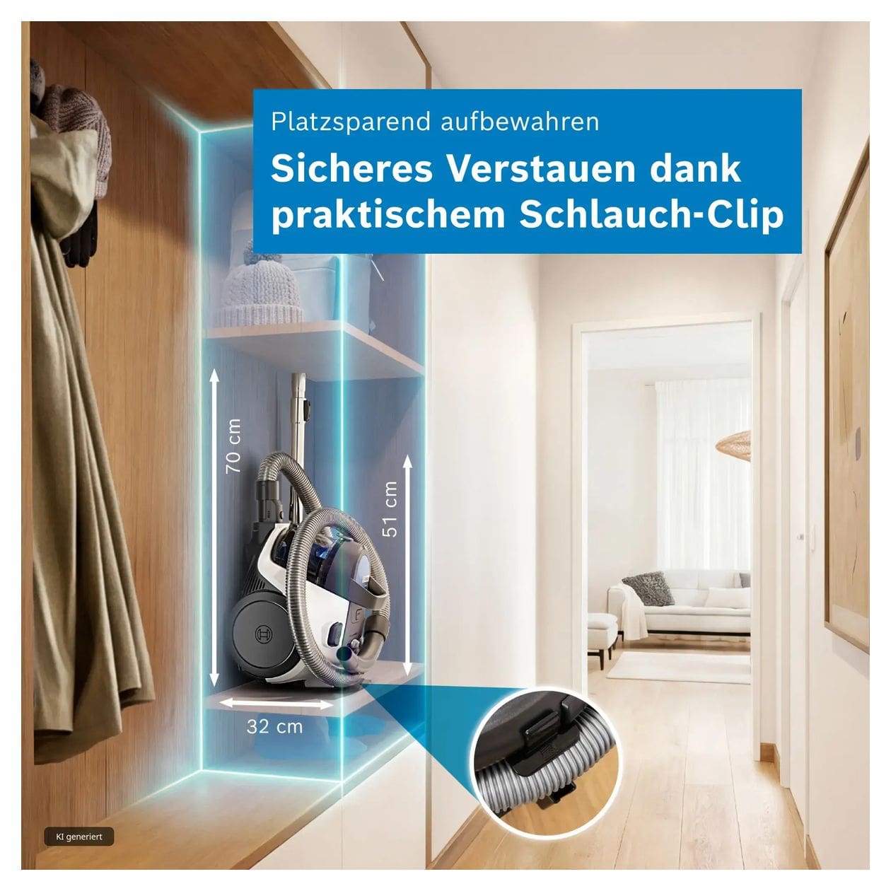 Serie 2 BKS05MWHT Bodenstaubsauger Beutellos 700 W  (Weiß) 