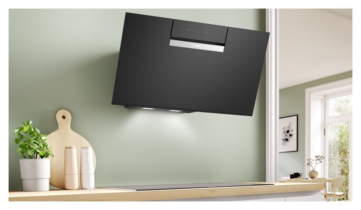 Serie 4 DWJ87FN60 Umluft Dunstabzugshaube/Esse Wand 80 cm (Schwarz, Edelstahl) 