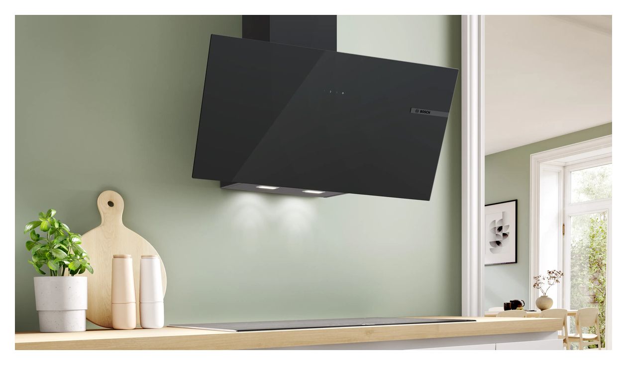 Serie 4 DWK85DF61 Abluft/Umluft Dunstabzugshaube/Esse Wand 80 cm (Schwarz) 