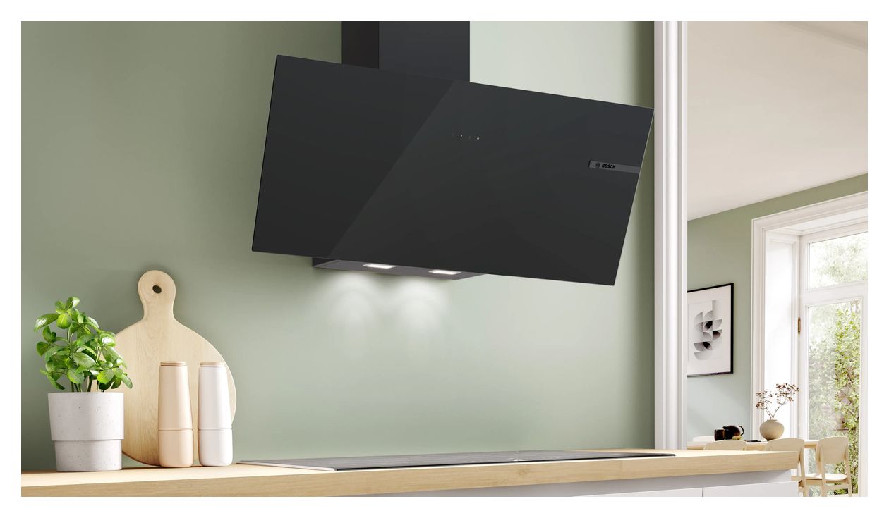 Serie 4 DWK95DF61 Dunstabzugshaube Wand 90 cm Abluft/Umluft (Schwarz) 
