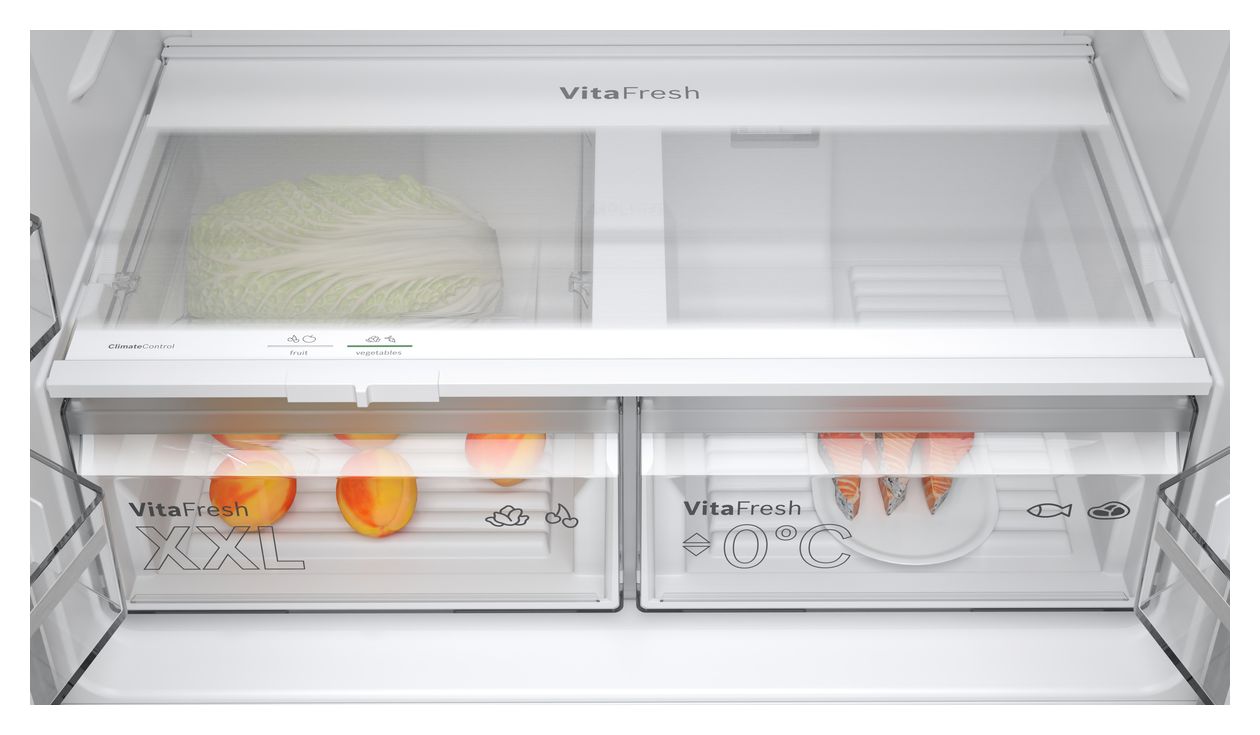 Serie 4 KFN96VPEA Side-by-Side Kühl-/ Gefrierkombination French Door 405 l / 200 l 333 kWh NoFrost 1830 mm x 905 mm  (Edelstahl) 