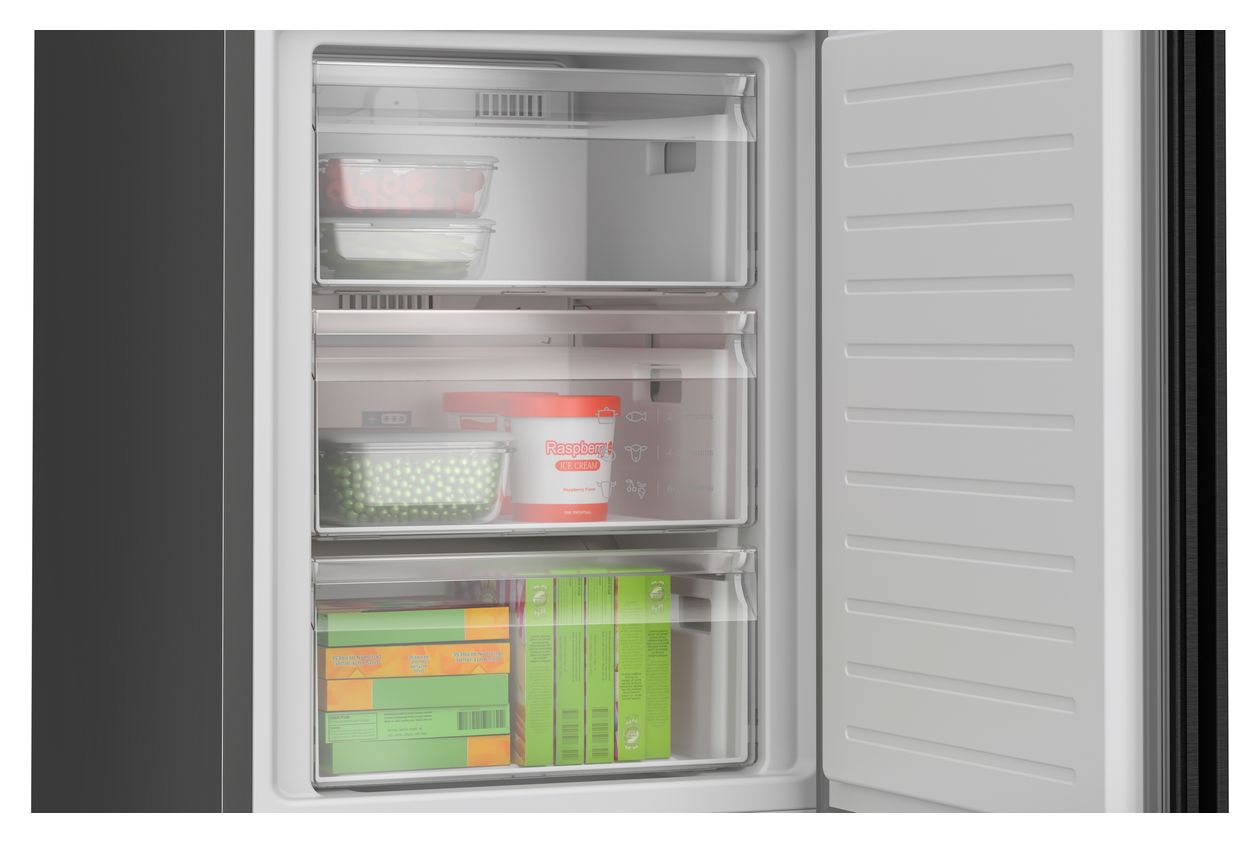 Serie 4 KGN392XCF 260 l / 103 l Kühl-Gefrierkombi freistehend NoFrost 162 kWh Jahr  (Schwarz) 