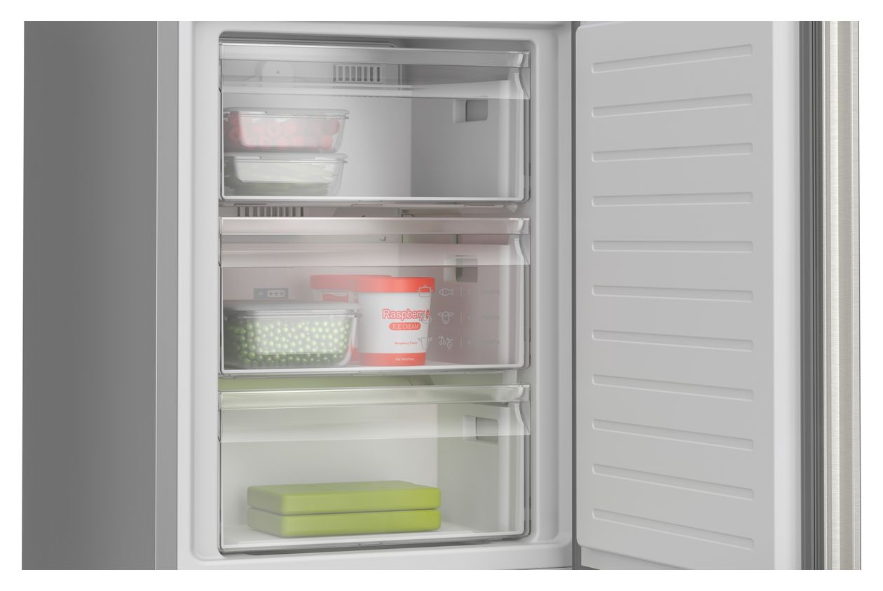 Serie 4 KGN39EIAF 260 l / 103 l Kühl-Gefrierkombi freistehend NoFrost 112 kWh Jahr  (Edelstahl) 