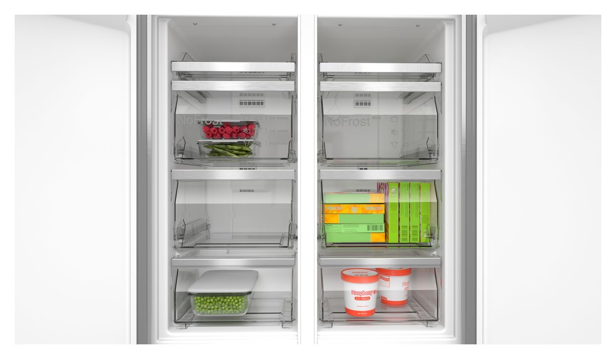 Serie 4 KMC85LBEA Side-by-Side Kühl-/ Gefrierkombination 324 l / 223 l 322 kWh NoFrost 1895 mm x 855 mm  (Schwarz) 