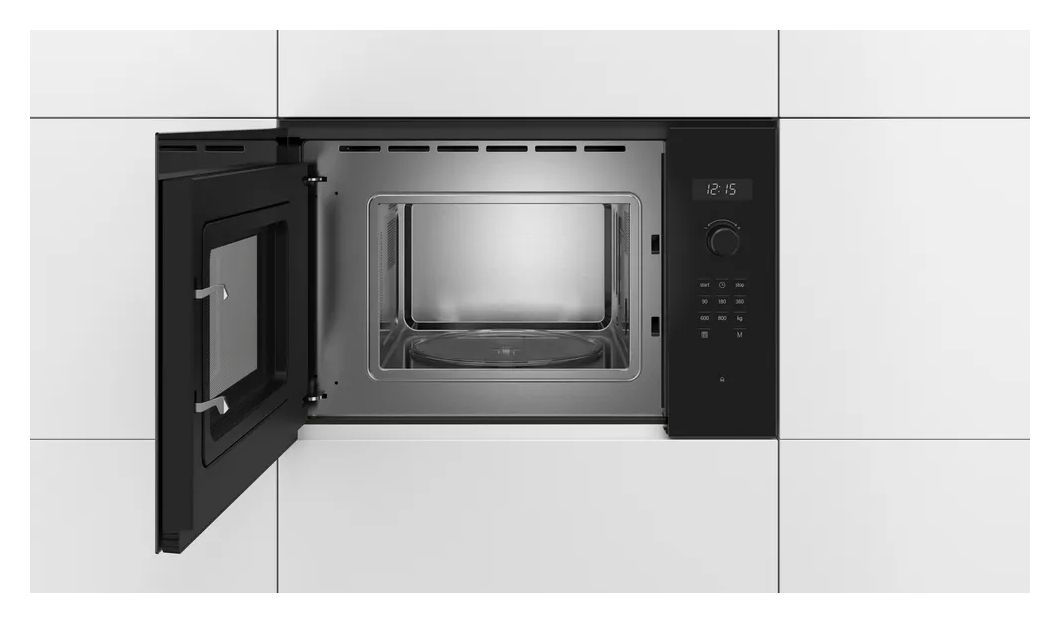 Serie 6 BFL524MB0 Einbau-Mikrowelle 800 W Größe: klein 5 Stufen Grill (Schwarz) 