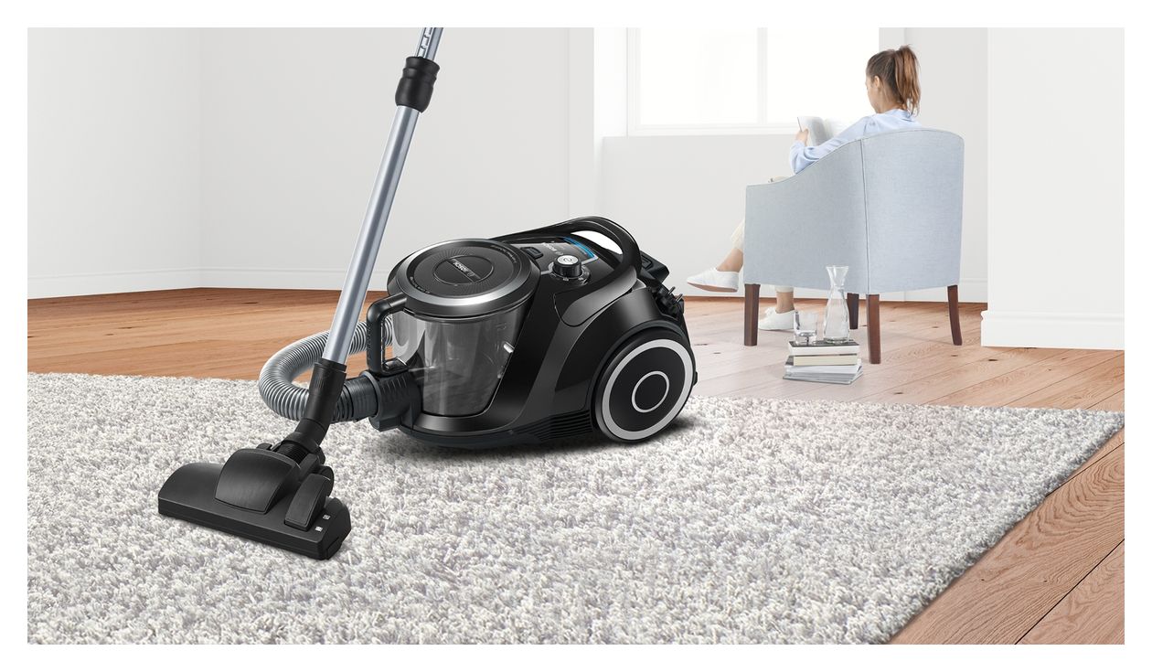Serie 6 BGC41XSIL Bodenstaubsauger Beutellos 700 W Allergie-Filter  (Schwarz) 