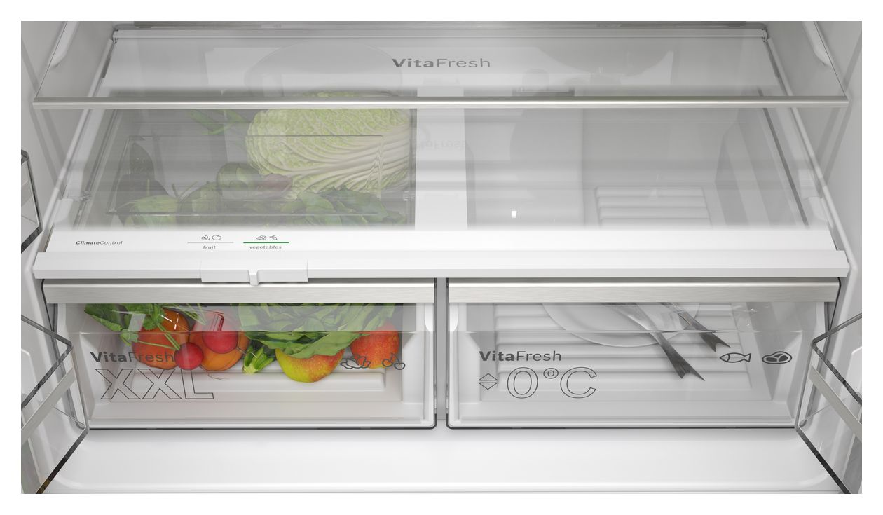 Serie 6 KFN96APEA Side-by-Side Kühl-/ Gefrierkombination 405 l / 200 l 333 kWh NoFrost 1830 mm x 910 mm  (Edelstahl) 