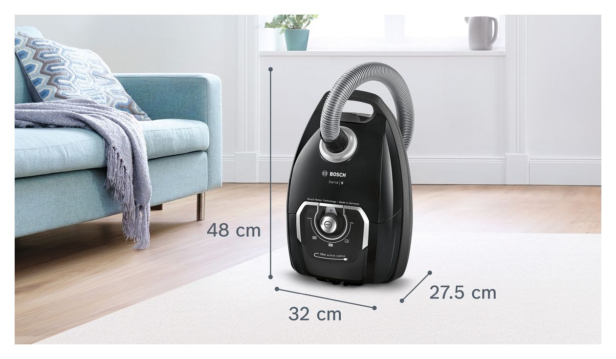 Serie 8 BGL8XALL Bodenstaubsauger mit Staubbeutel 650 W Allergie-Filter  (Schwarz) 