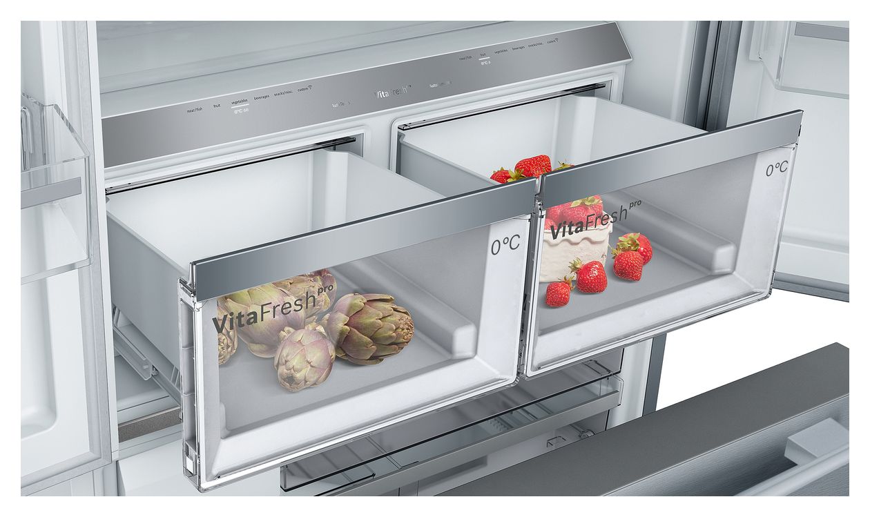 Serie 8 KFF96PIEP Side-by-Side Kühl-/ Gefrierkombination French Door 402 l / 171 l 333 kWh 1830 mm x 905 mm  (Edelstahl) 