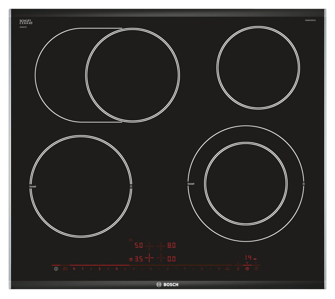 Serie 8 PKN675DP1D autarkes 60cm Glaskeramik Kochfeld/Herdplatte 4 Zone(n) 