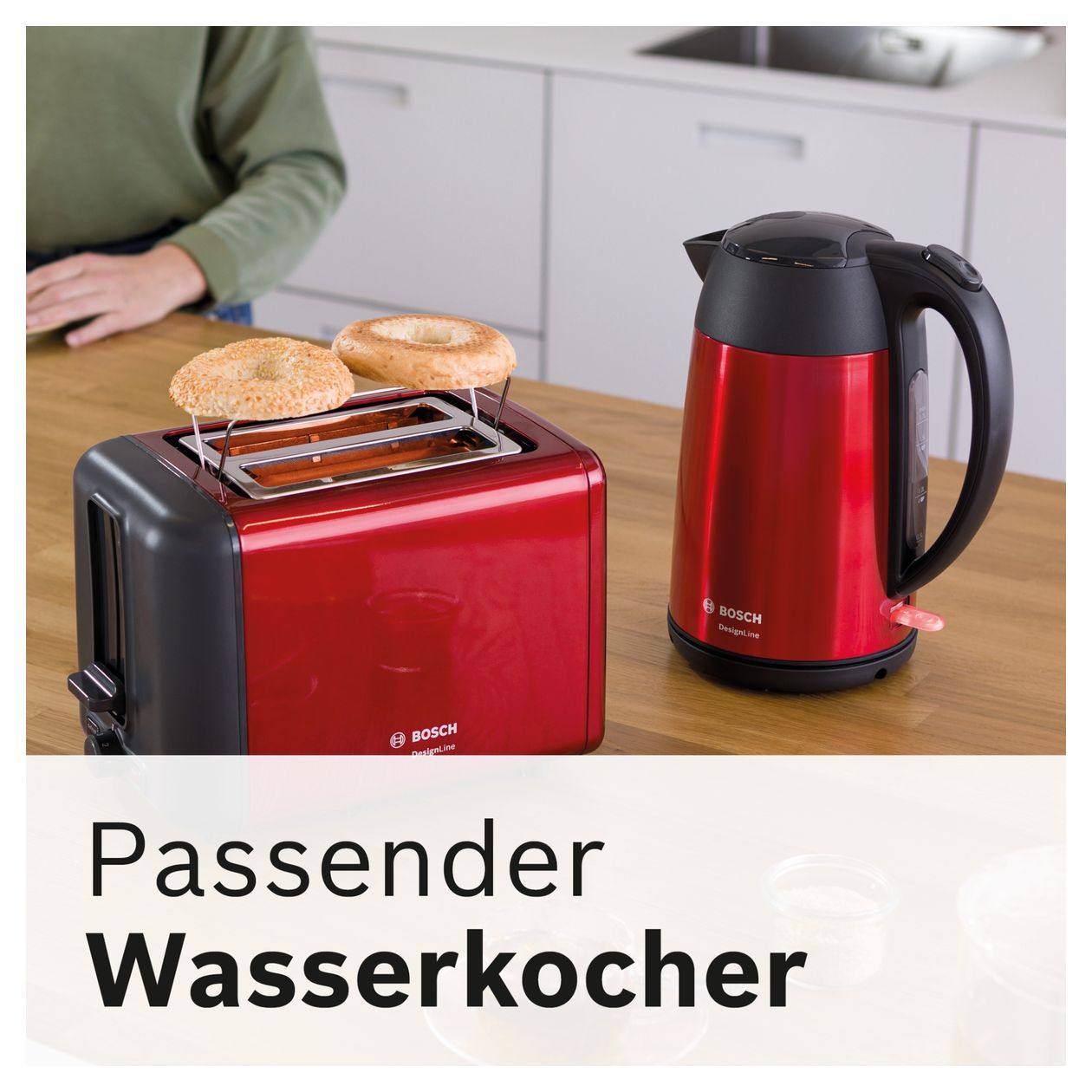 TAT3P424DE DesignLine Toaster 970 W 2 Scheibe(n)  (Schwarz, Rot) 
