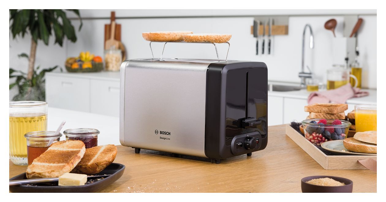 TAT4P420 DesignLine Toaster 970 W 2 Scheibe(n)  (Schwarz, Edelstahl) 