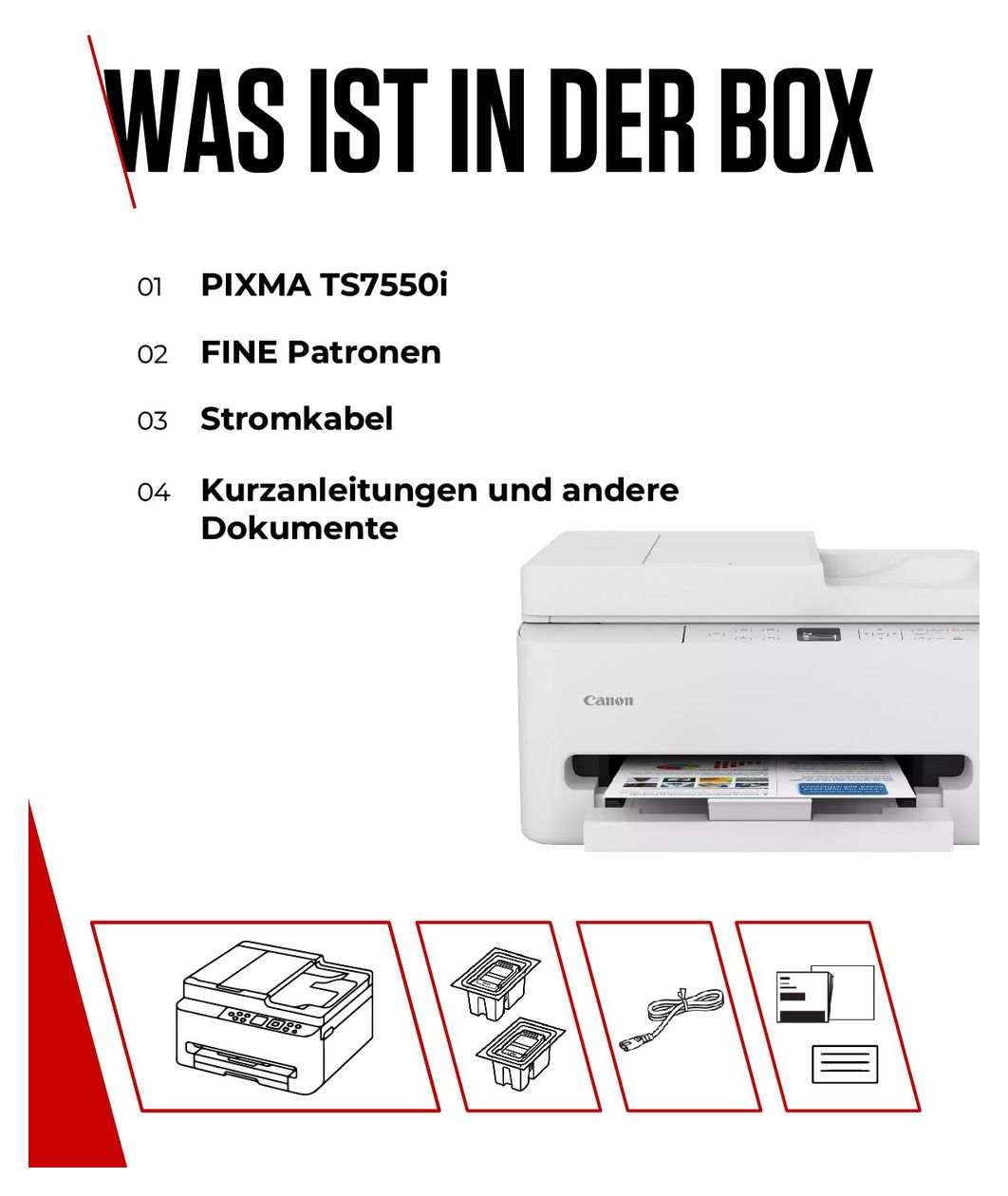 PixmaTS7550i All in One A4 Tintenstrahl Drucker 1200 x 1200 DPI 