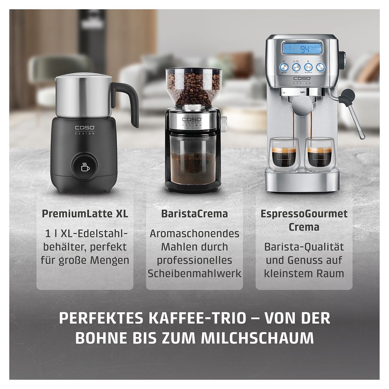 1667 PremiumLatte XL Milchaufschäumer Automatischer Milchaufschäumer/-wärmer ca. 350 ml  (Schwarz, Edelstahl) 